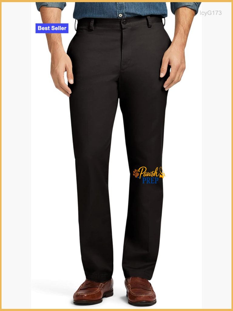 Slim Fit Chino Pants, 100% Cotton, Flat Front, Casual Dress